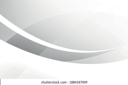 White vector panoramic background with wavy lines and shadows