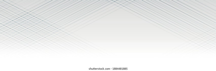 White vector panoramic background with wavy lines and shadows