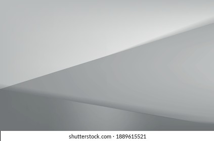 White vector panoramic background with wavy lines and shadows