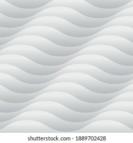 White vector panoramic background with wavy lines and shadows - illustration