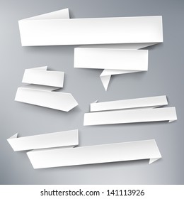 White vector paper banners for your text