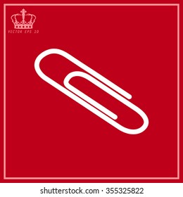 White Vector paper clip icon