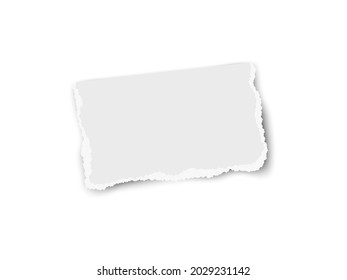 White vector paper tear with soft shadow isolated on white background