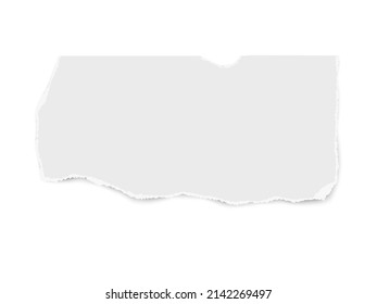 White vector paper tear with soft shadow isolated