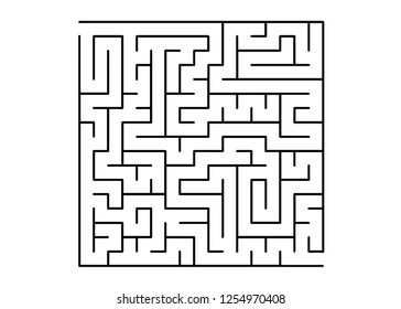 White vector pattern with a black labyrinth. Modern illustration with maze on a white backdrop. Pattern for educational magazines, books.