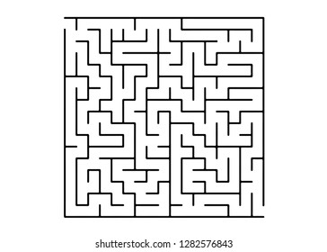 White vector pattern with a black labyrinth. Modern illustration with maze on a white backdrop. Concept for making right choices.