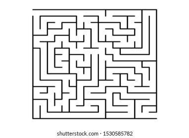 White Vector Pattern Black Labyrinth Simple Stock Vector (Royalty Free ...