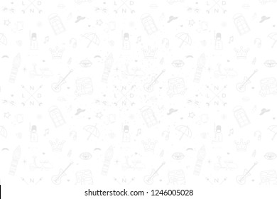 white vector pattern on the theme of London.