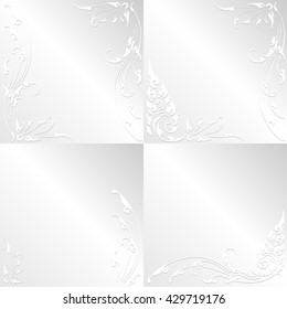 white vector patterned frames  