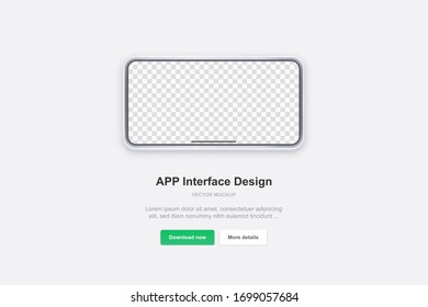 White vector phone isolated on white background. Realistic template. Mock up with empty screen for business presentations.