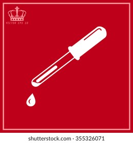 White vector pipette icons