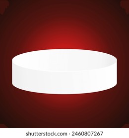 White vector podium or pedestal isolated, 3d stand in cylinder shape for display or present your product, geometric round stage show