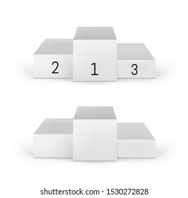 White vector realistic winners podium