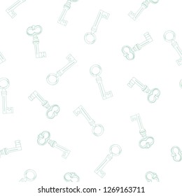 White vector reepat pattern with light blue key. Surface pattern design.