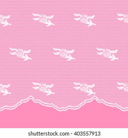 White vector seamless lace with a floral ornament, template.