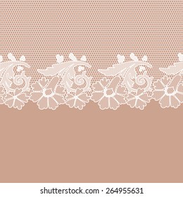 White vector seamless lace on texture, template.