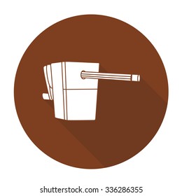 White vector sharpener on color circle background.