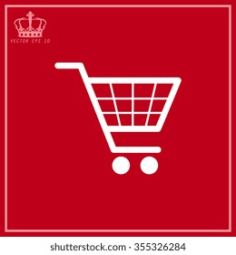 White Vector shopping cart icons 