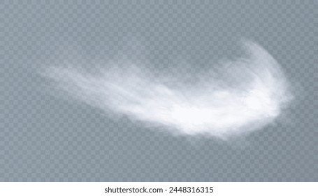 White vector smoke, cloudiness, fog or smog background. Fog or smoke isolated on transparent background with special overlay effect. Vector	
