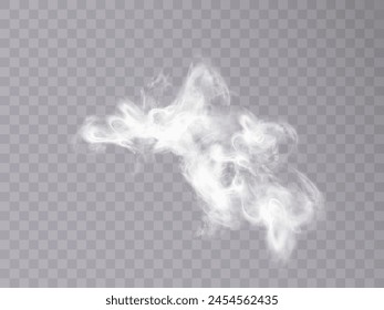 White vector smoke, cloudy, fog background PNG effect. Fog or smoke isolated on transparent background with overlay effect. Vector	
