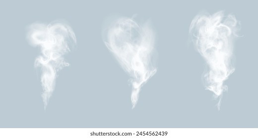 White vector smoke, cloudy, fog background PNG effect. Fog or smoke isolated on transparent background with overlay effect. Vector	
