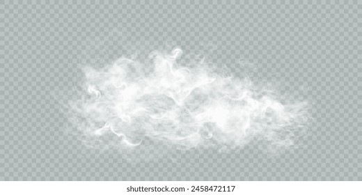 White vector smoke, cloudy, fog background PNG effect. Fog or smoke isolated on transparent background with overlay effect. Vector	
