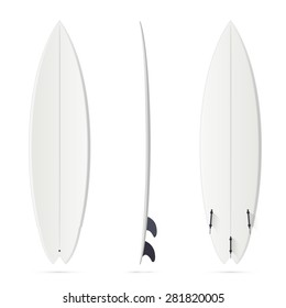 White vector surfing board template: hybrid