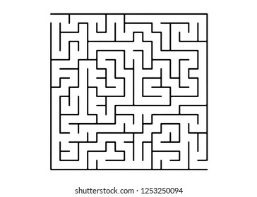 White vector template with a black  maze, puzzle. Black and white maze in a simple style. Pattern for leisure tasks, games.
