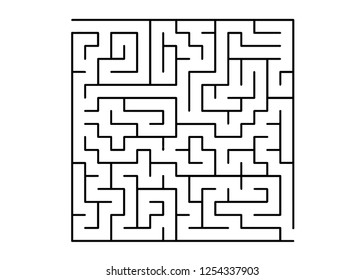 White vector template with a black  maze, puzzle. Black and white maze in a simple style. Concept for making right choices.