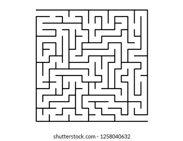 White vector template with a black  maze, puzzle. Black and white maze in a simple style. Concept for making right choices.