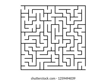 White vector template with a black  maze, puzzle. Maze design in a simple style on a white background. Pattern for children books, magazines.