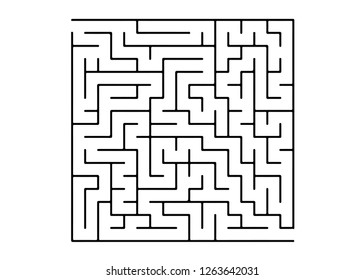 White vector template with a black  maze, puzzle. Black and white maze in a simple style. Pattern for children books, magazines.