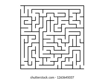 White vector template with a black  maze, puzzle. Black and white maze in a simple style. Pattern for children books, magazines.