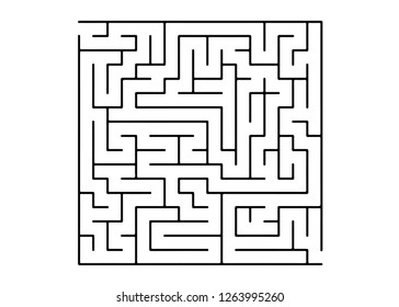 White vector template with a black  maze, puzzle. Black and white maze in a simple style. Pattern for leisure tasks, games.