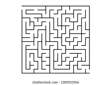 White Vector Template Black Maze Puzzle Stock Vector (Royalty Free ...