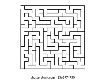 White vector template with a black  maze, puzzle. Modern illustration with maze on a white backdrop. Concept for making right choices.