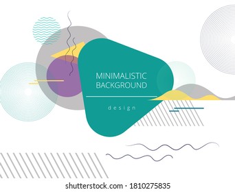 white vector template with different flat geometric shapes