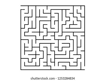 White vector texture with a black maze, game. Complex illustration with mazes on a white template. Concept for books, magazines with complex tasks.
