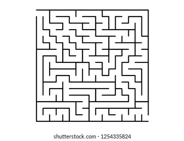 White vector texture with a black maze, game. Black and white maze in a simple style. Concept for making right choices.