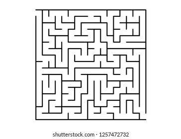 White vector texture with a black maze, game. Simple illustration with a maze on a white background. Concept for books, magazines with complex tasks.