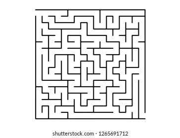 White vector texture with a black maze, game. Abstract illustration with maze on a white background. Concept for making right choices.