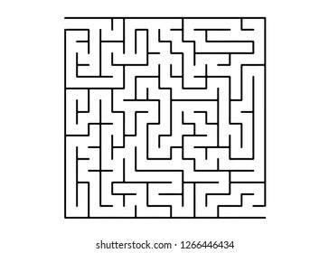 White vector texture with a black maze, game. Complex illustration with mazes on a white template. Concept for books, magazines with complex tasks.