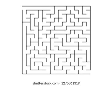 White vector texture with a black maze, game. Abstract illustration with maze on a white background. Pattern for educational magazines, books.