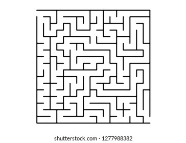 White vector texture with a black maze, game. Maze design in a simple style on a white background. Concept for books, magazines with complex tasks.
