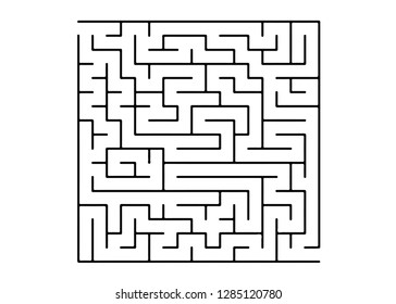 White vector texture with a black maze, game. Abstract illustration with maze on a white background. Pattern for educational magazines, books.