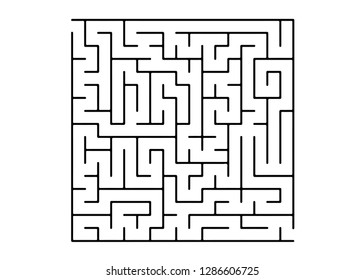 White vector texture with a black maze, game. Abstract illustration with maze on a white background. Concept for books, magazines with complex tasks.