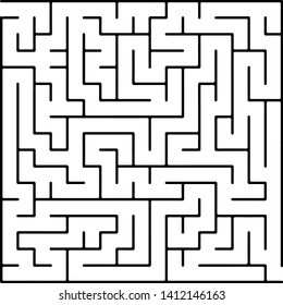 White vector texture with a black maze, game. Abstract illustration with maze on a white background. Concept for making right choices.