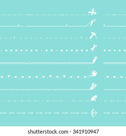 White vector tools borders linear set