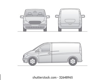 WHITE VECTOR VAN