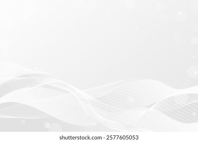White Vector Wavy Background. Business white flowing waves and lines backdrop concept for presentations, banner, ads, magazine, cover, luxury designs.